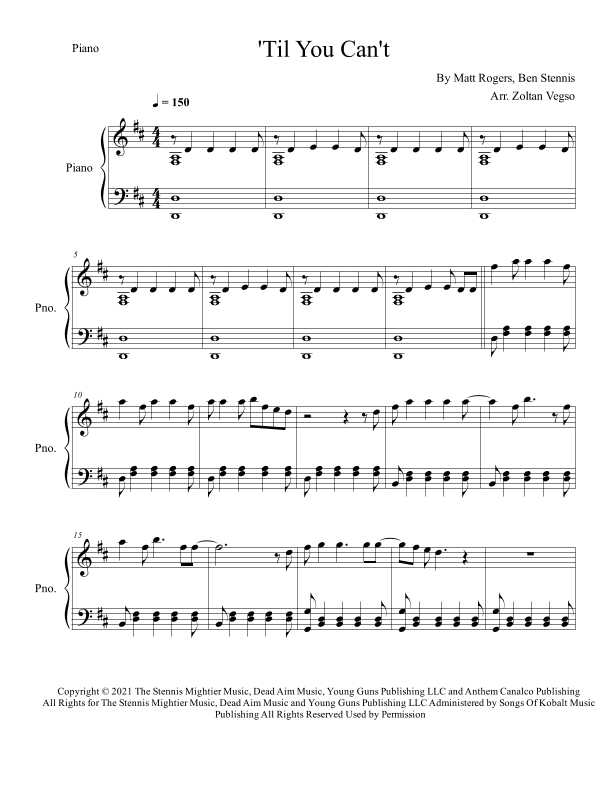 'til You Can't (arr. Zoltan Vegso)