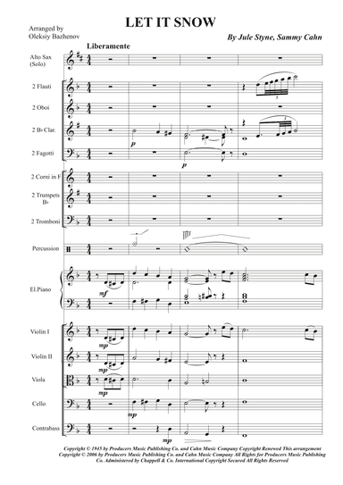 Let It Snow! Let It Snow! Let It Snow! (arr. arrange by Oleksiy Bazhenov)