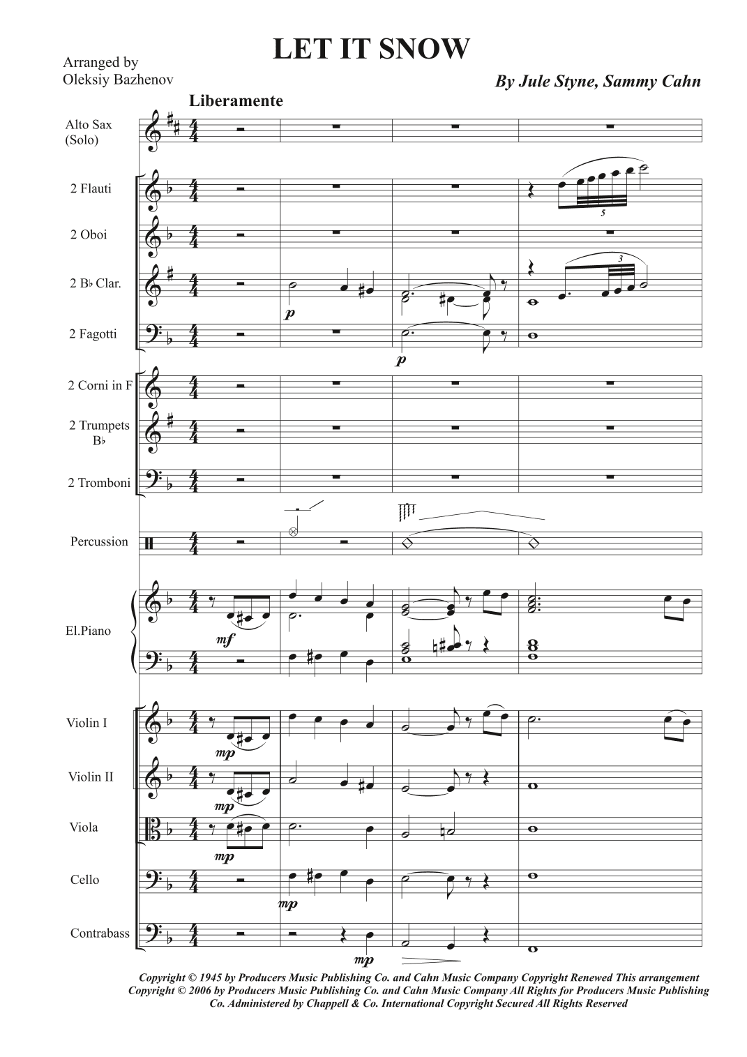 Let It Snow! Let It Snow! Let It Snow! (arr. arrange by Oleksiy Bazhenov)