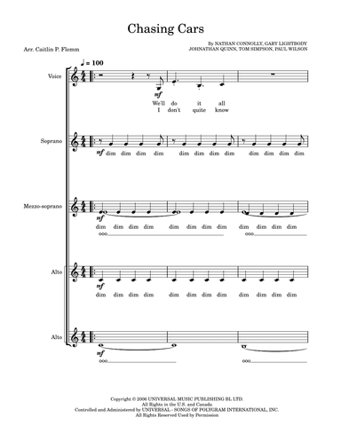 Chasing Cars (arr. Caitlin P. Flemm)