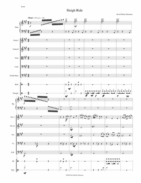 Sleigh ride for strings, harp, bells and triangle