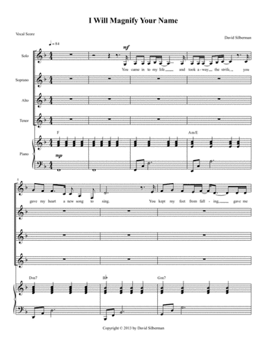 I Will Magnify Your Name (Piano/Vocal Score)