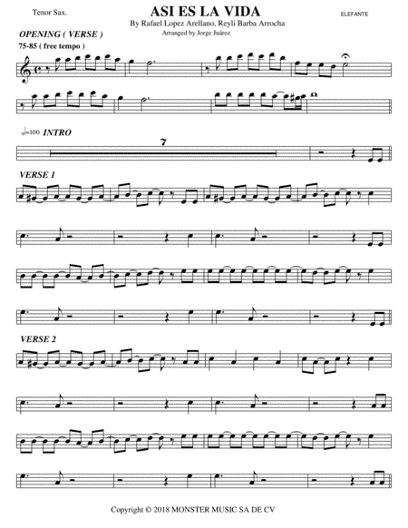 Asi Es La Vida (arr. Jorge Juárez)