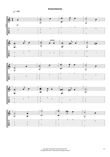 Greensleeves (arr. David Bannister)