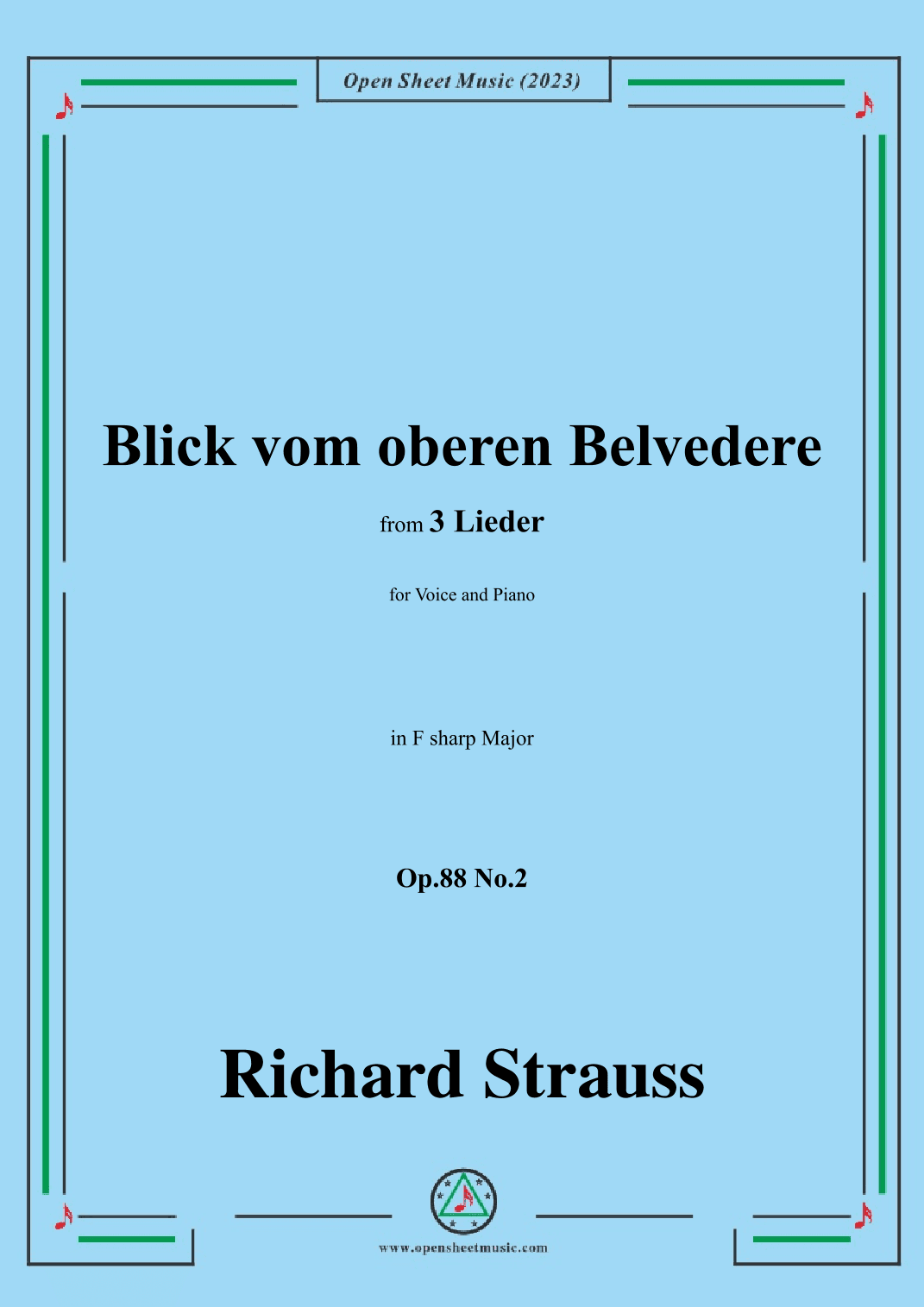 Richard Strauss-Blick vom oberen Belvedere,in F sharp Major (arr. OSM Press)