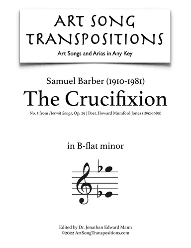 The Crucifixion, Op. 29, No. 5 (arr. ArtSongTranspositions.com)
