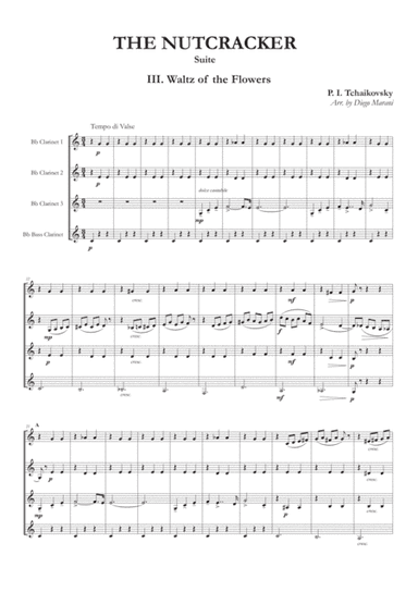 "Waltz of the Flowers" from Nutcracker Suite for Clarinet Quartet (arr. Diego Marani)