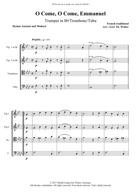O Come, O Come, Emmanuel (arr. Gert Th. Walter)