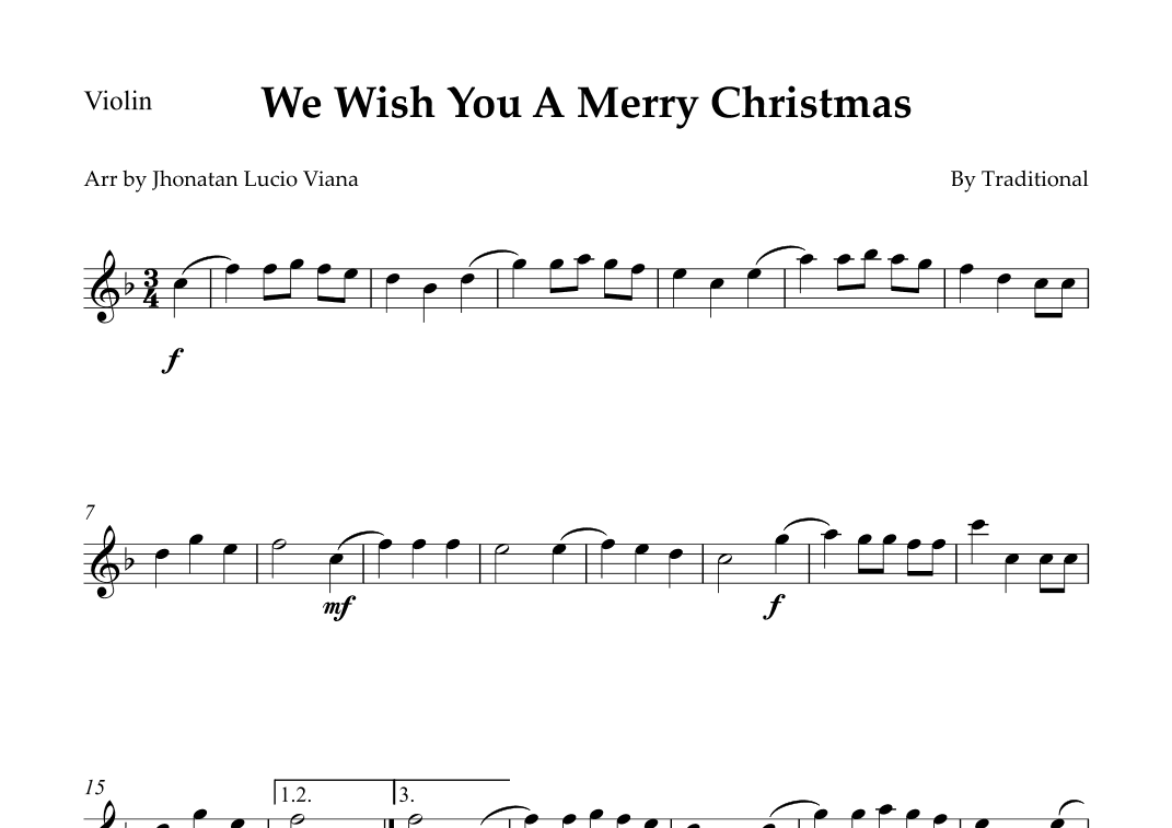 We Wish You A Merry Christmas (arr. Jhonatan Lucio Viana)
