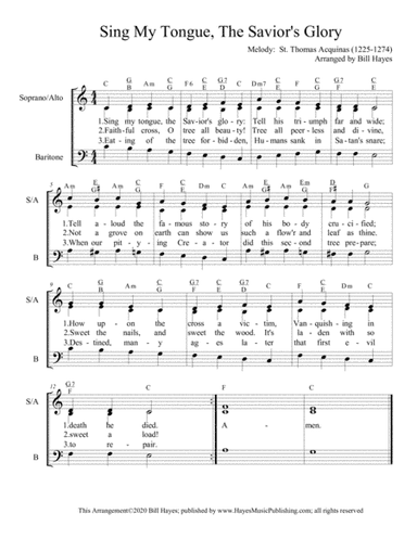 Sing My Tongue, The Savior's Glory (arr. Bill Hayes)
