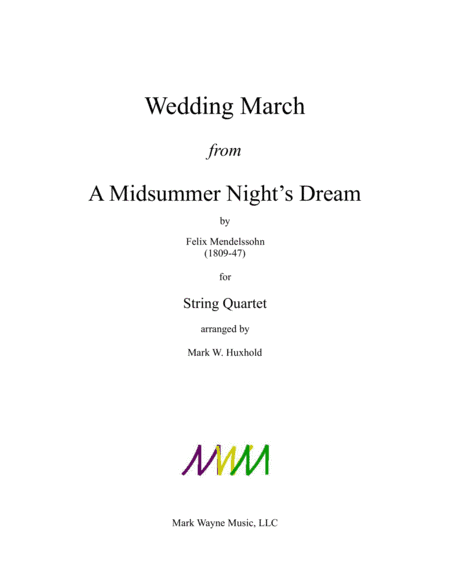 Wedding March from A Midsummer Night's Dream - Score Only (arr. Mark W. Huxhold)