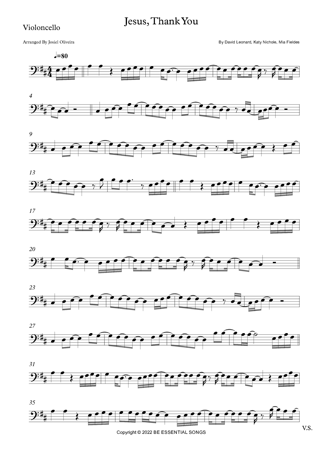 Jesus, Thank You (arr. Josiel Oliveira)