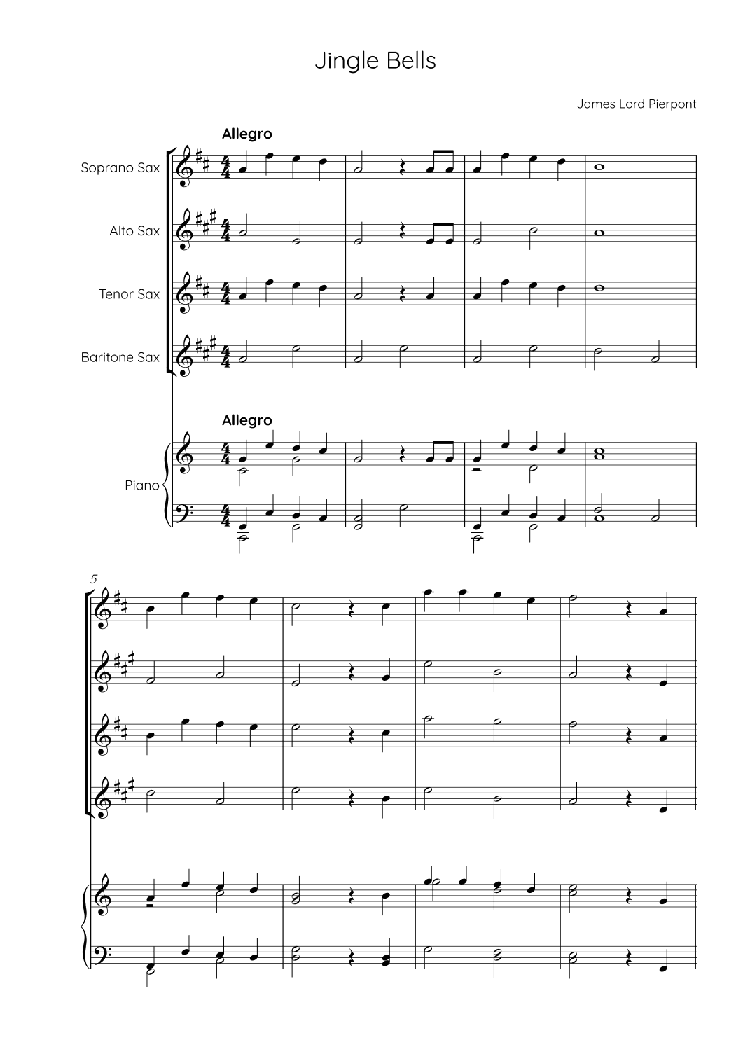 Jingle Bells (arr. Karen Gueiros)