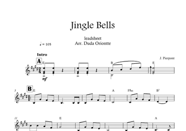 Jingle Bells (E major - leadhsheet - no lyrics) (arr. Duda Oriontte)