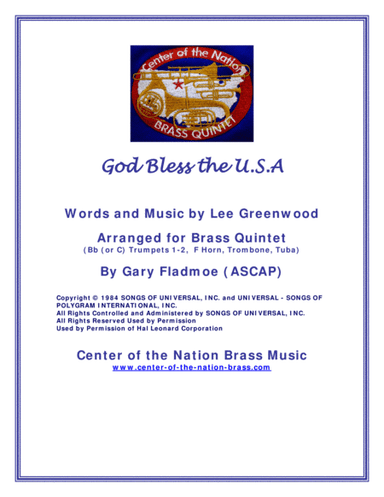 God Bless The U.S.A. (arr. Gary Fladmoe (ASCAP))