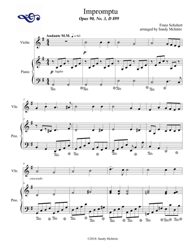 Impromptu (Opus 90, No. 3, D 899) (arr. Sandy McIntire)