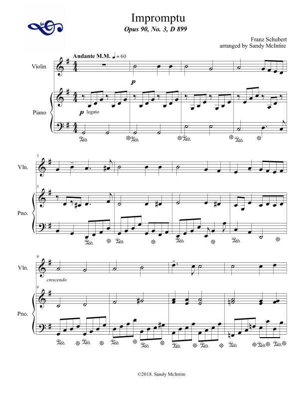 Impromptu (Opus 90, No. 3, D 899) (arr. Sandy McIntire)