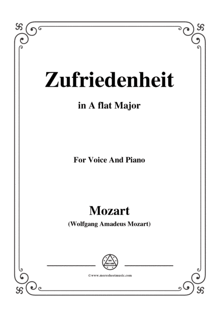 Mozart-Zufriedenheit,in A flat Major,for Voice and Piano (arr. MSM)