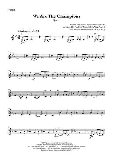 We Are The Champions (arr. Andrew Wrangell, Samuel Dickenson)