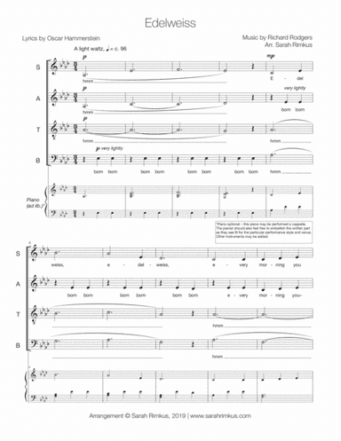 Edelweiss (arr. Sarah Rimkus)