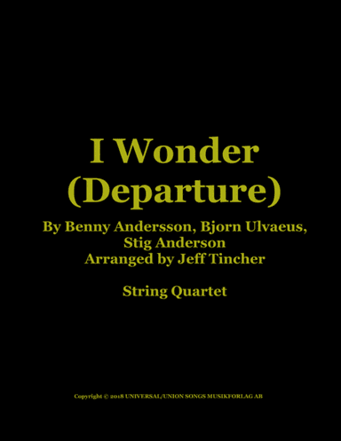 I Wonder (departure) (arr. Jeff Tincher)