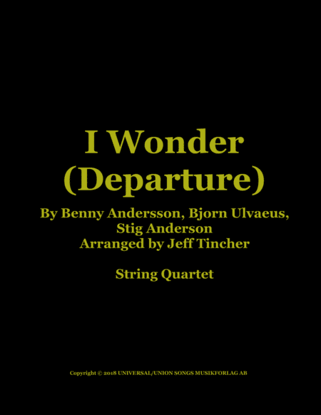 I Wonder (departure) (arr. Jeff Tincher)