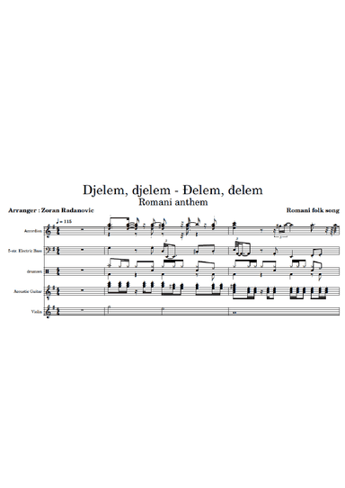 Djelem djelem  - for band - Score Only (arr. Zoran Radanovic)