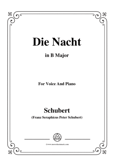Schubert-Die Nacht,in B Major,D.359,for Voice and Piano (arr. MSM)