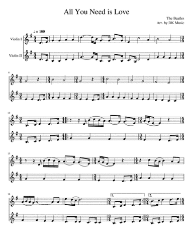All You Need Is Love (arr. DK Music)
