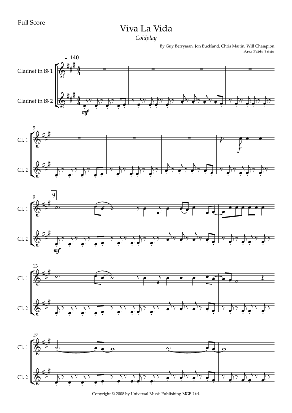 Viva La Vida (arr. Fabio Britto)