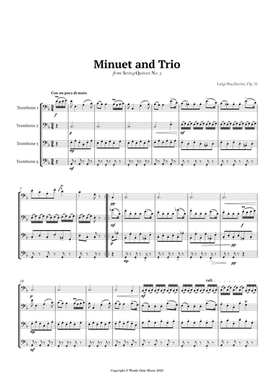 Minuet by Boccherini for Trombone Quartet (arr. Ander)