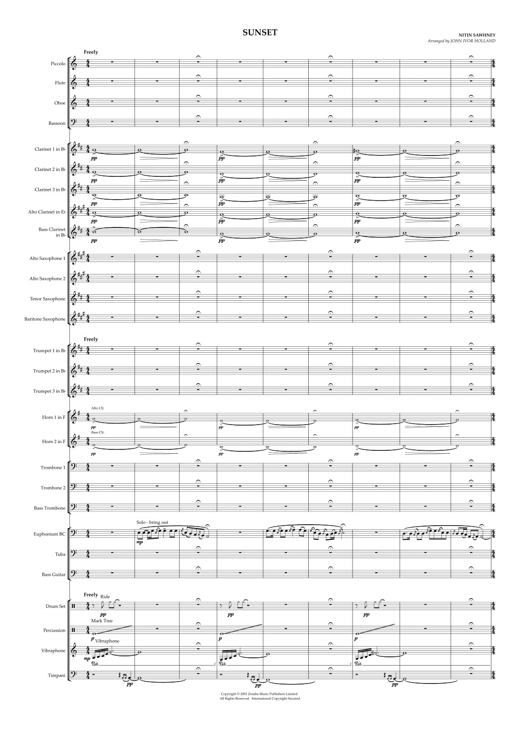 Sunset (arr. John Ivor Holland)