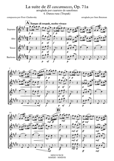 La suite de El cascanueces - 4. Danza rusa (Trepak) (arr. Sam Bateman)