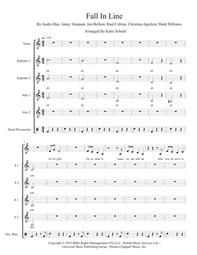 Fall In Line (arr. Katie Schuld)