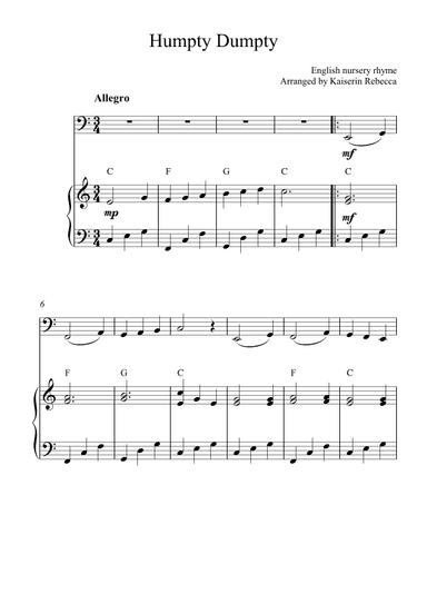 Humpty Dumpty (arr. Kaiserin Rebecca)