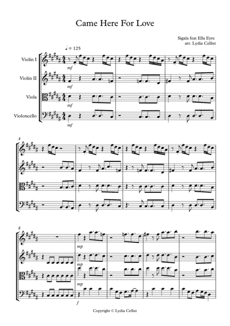 Came Here For Love (arr. Lydia Cellist)
