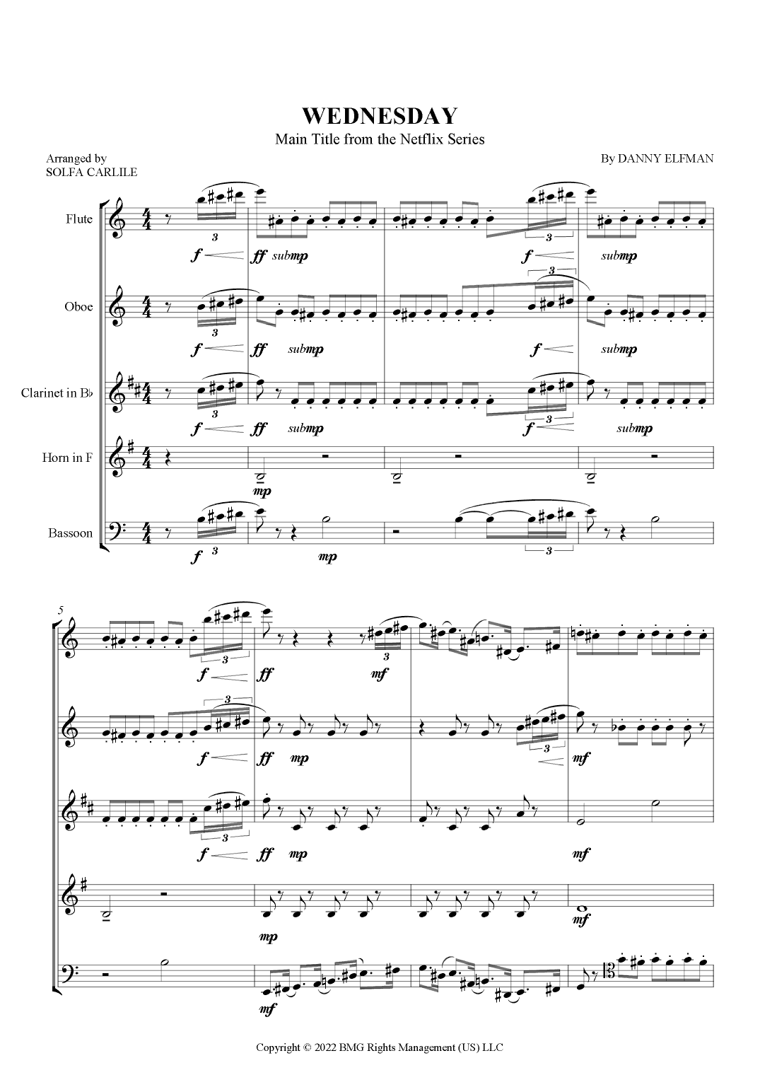 Wednesday Main Titles (arr. S Carlile)
