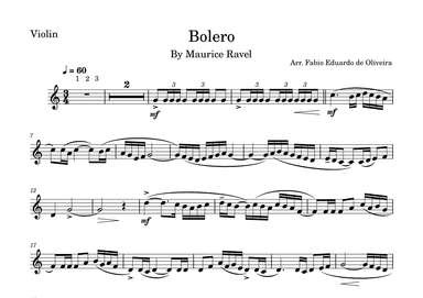 Bolero (Ravel) - Easy Arrangement (arr. Fabio Eduardo de Oliveira)