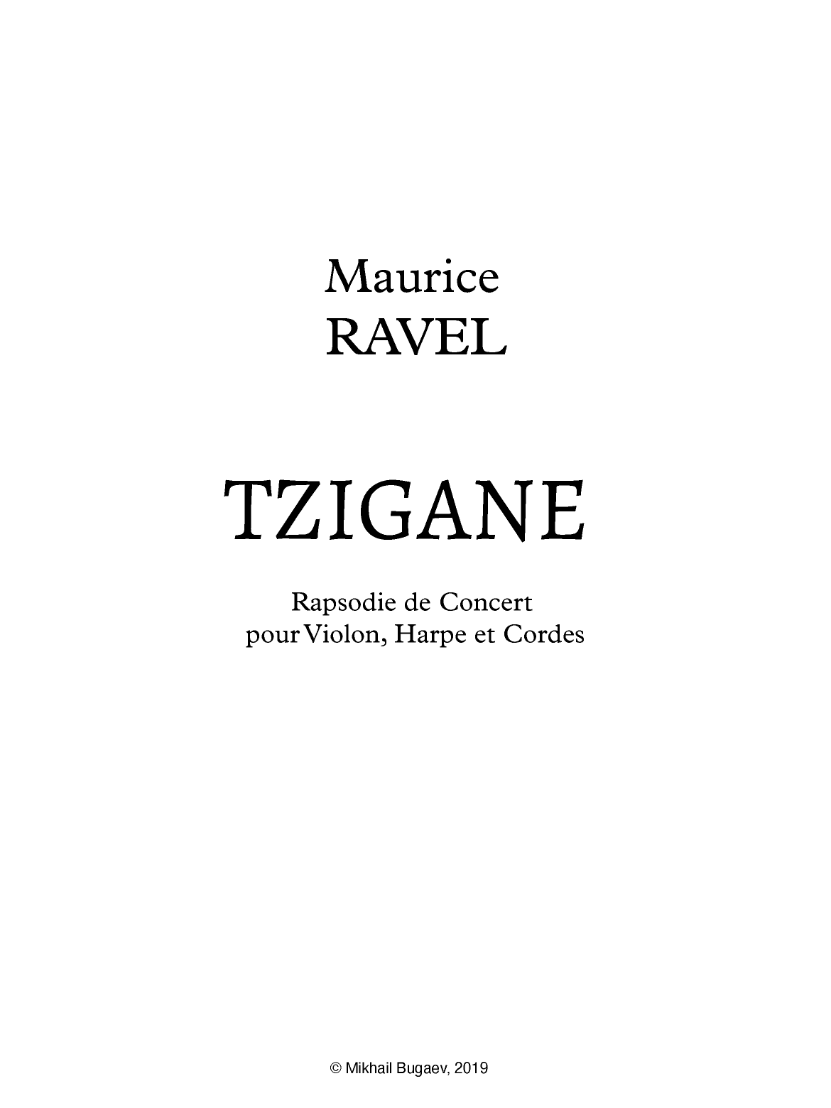Tzigane (arr. Mikhail Bugaev)