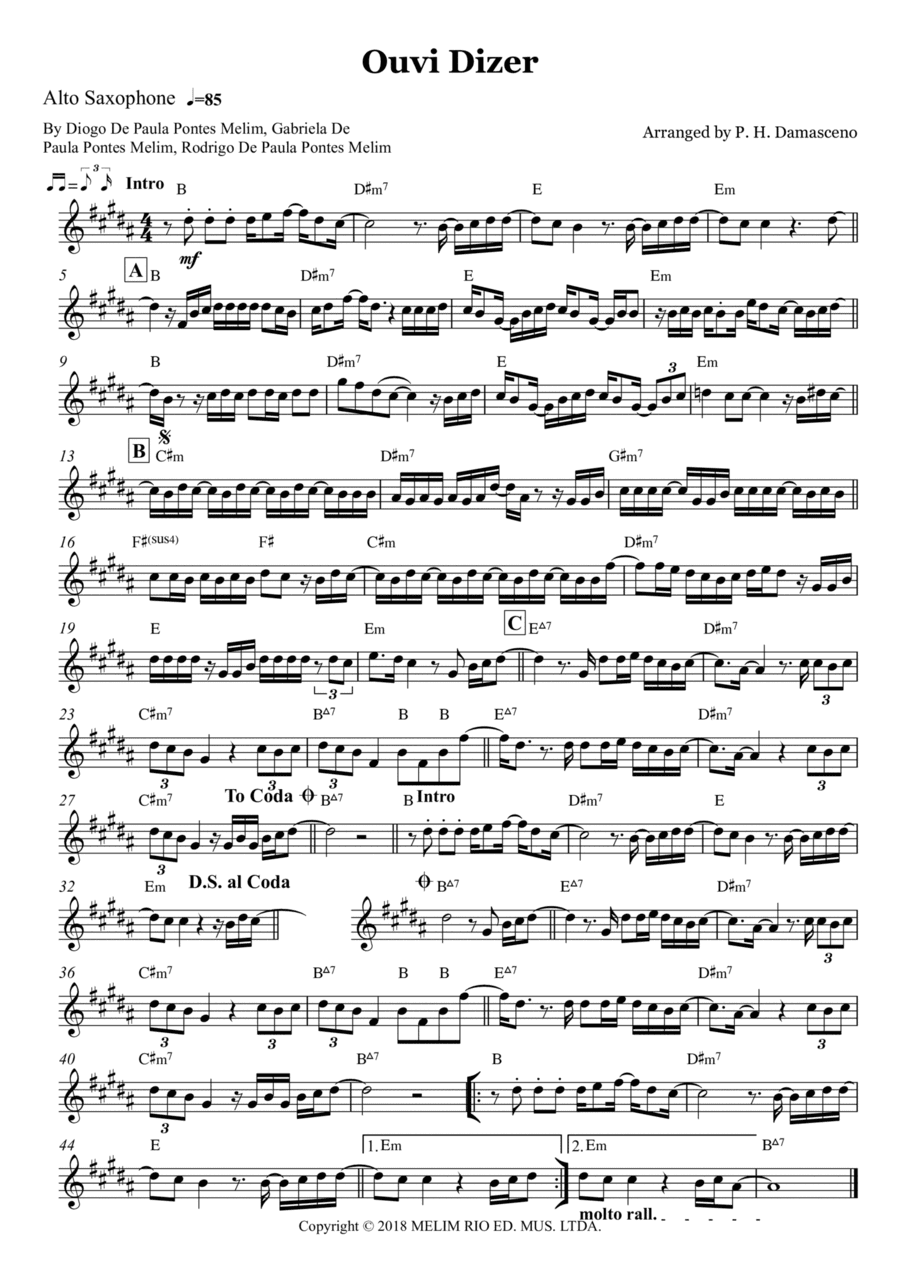 Ouvi Dizer (arr. P.H. Damasceno)