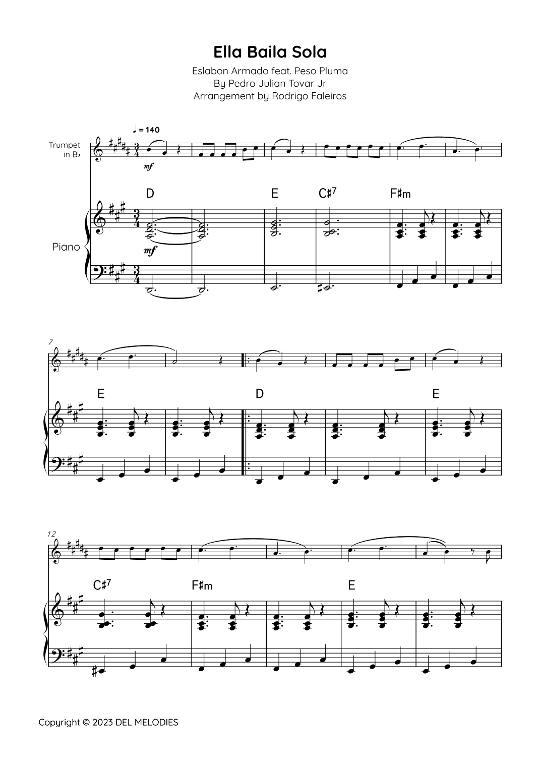 Ella Baila Sola (arr. Rodrigo Faleiros)