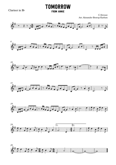 Tomorrow (arr. Alexander Bosrup Karlen)