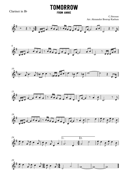Tomorrow (arr. Alexander Bosrup Karlen)