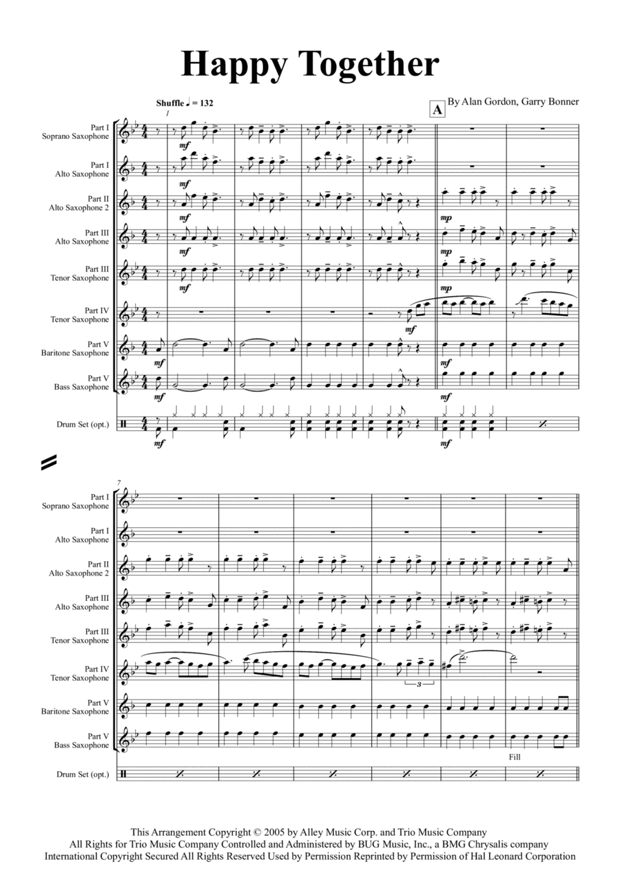 Happy Together (arr. Thomas Graf)