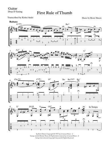 First Rule Of Thumb (arr. Kohei Ando)