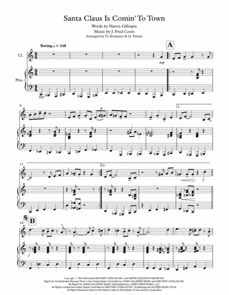 Santa Claus Is Comin' To Town (arr. Debra E. Stempien, Gregory H. Turner)