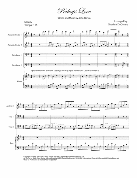 Perhaps Love (arr. Stephen DeCesare)