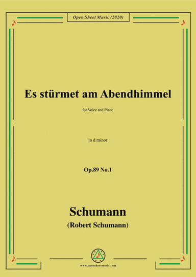 Schumann-Es stürmet am Abendhimmel,Op.89 No.1,in d minor (arr. MSM)