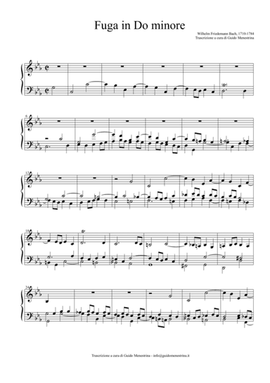 Wilhelm Friedemann Bach - Fuga in DOm (1770) (arr. Guido Menestrina)