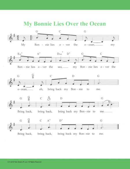 My Bonnie Lies Over the Ocean (arr. Hal Wright)